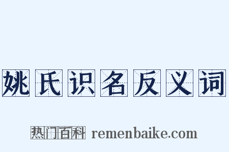 姚氏识名反义词是什么意思的图片